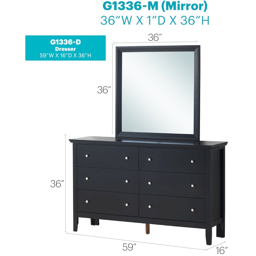 Glory Furniture Primo Dresser in Black Color. Picture 6