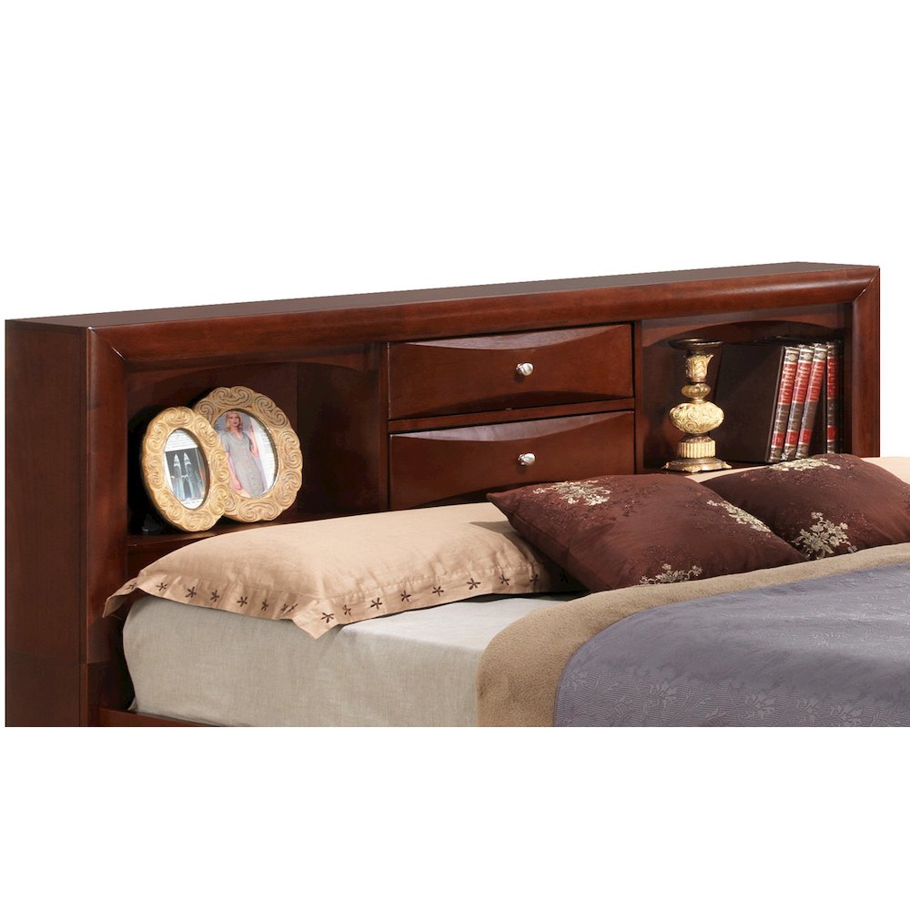 Glory Furniture Marilla King Storage Bed in Cherry Color. Picture 4