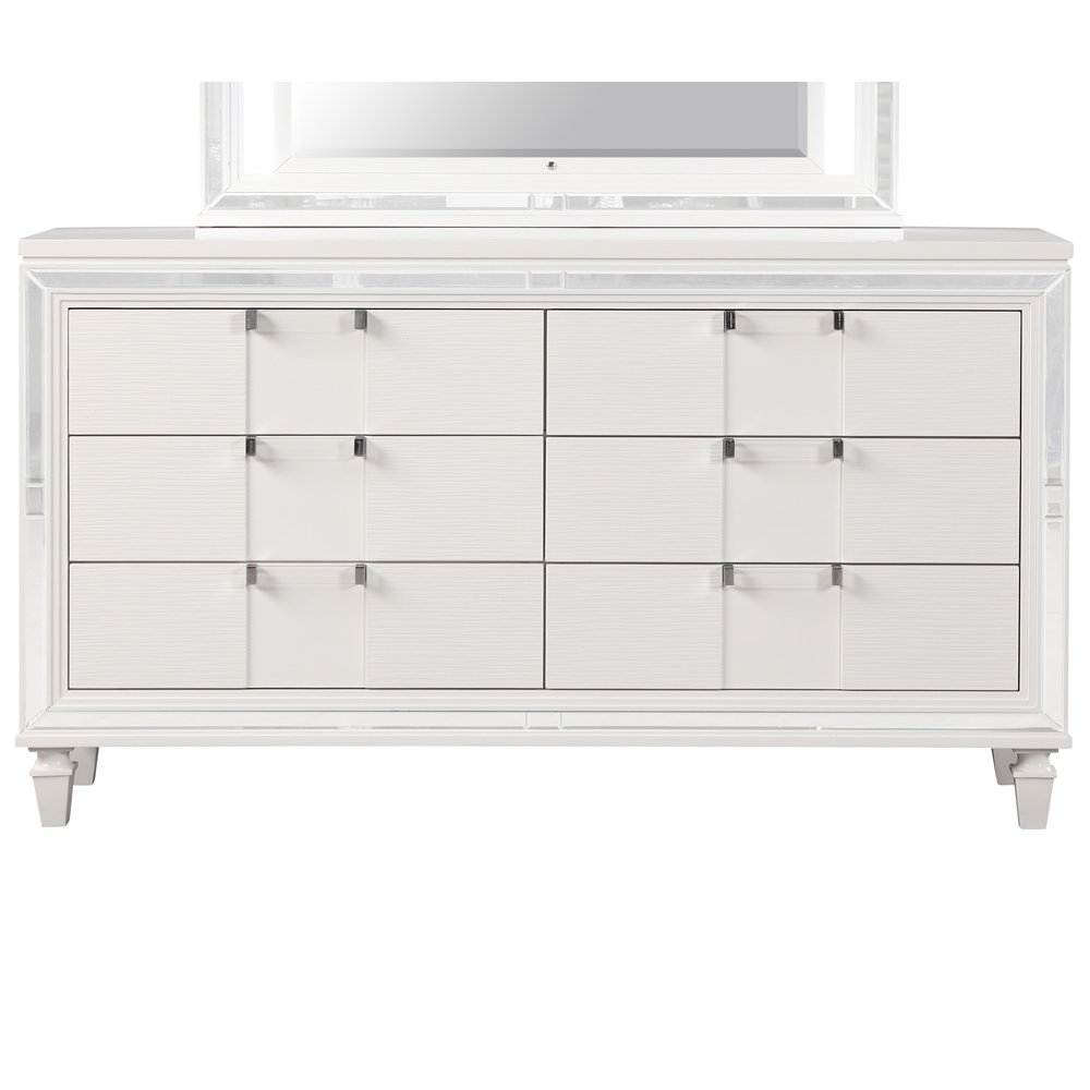 Glory Furniture Genoa Dresser, Sparkling White. Picture 1