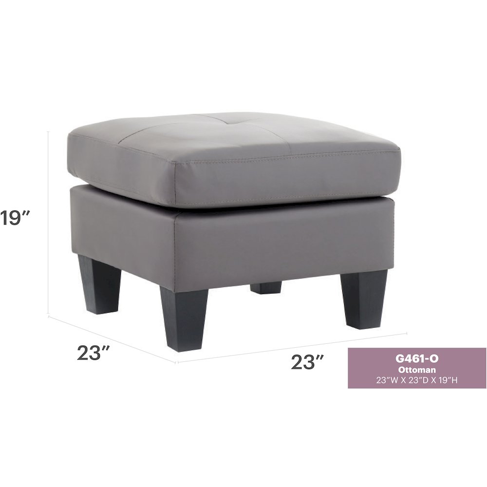 Glory Furniture Newbury Ottoman in Gray Color. Picture 7