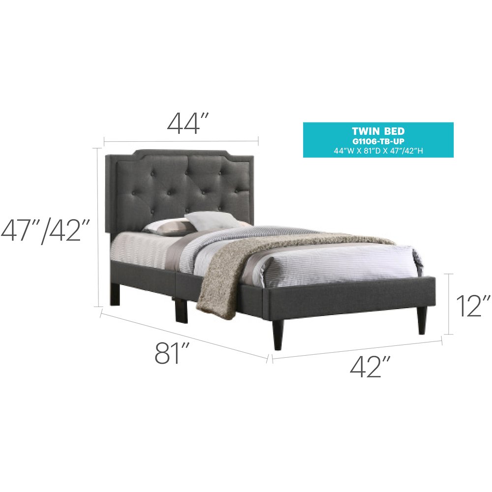 Glory Furniture Deb Twin Bed in Black Color. Picture 8