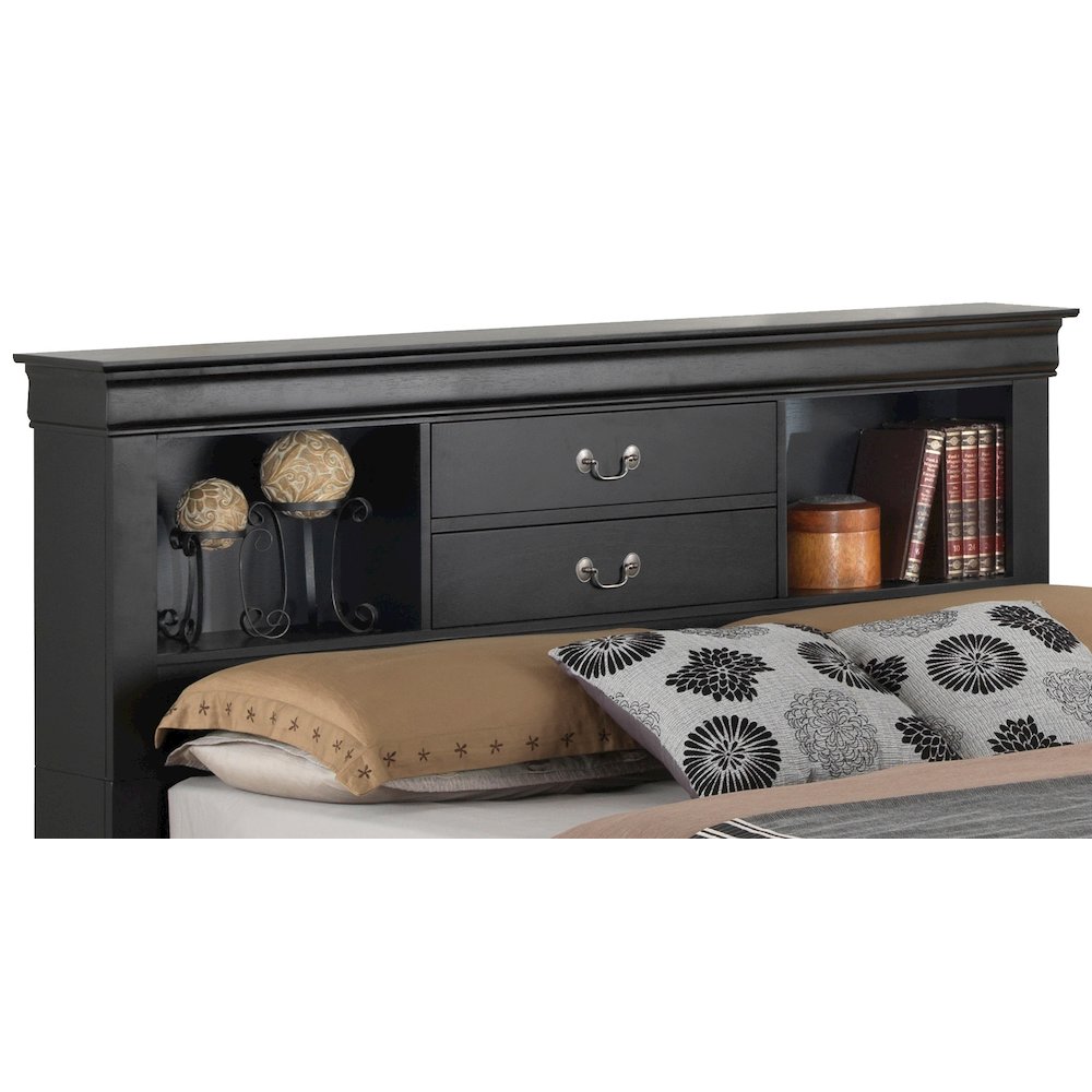 Glory Furniture Louis Phillipe King Storage Bed in Black Color. Picture 6