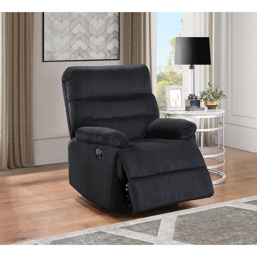 Glory Furniture Lucie Glider Recliner, Black Color. Picture 2