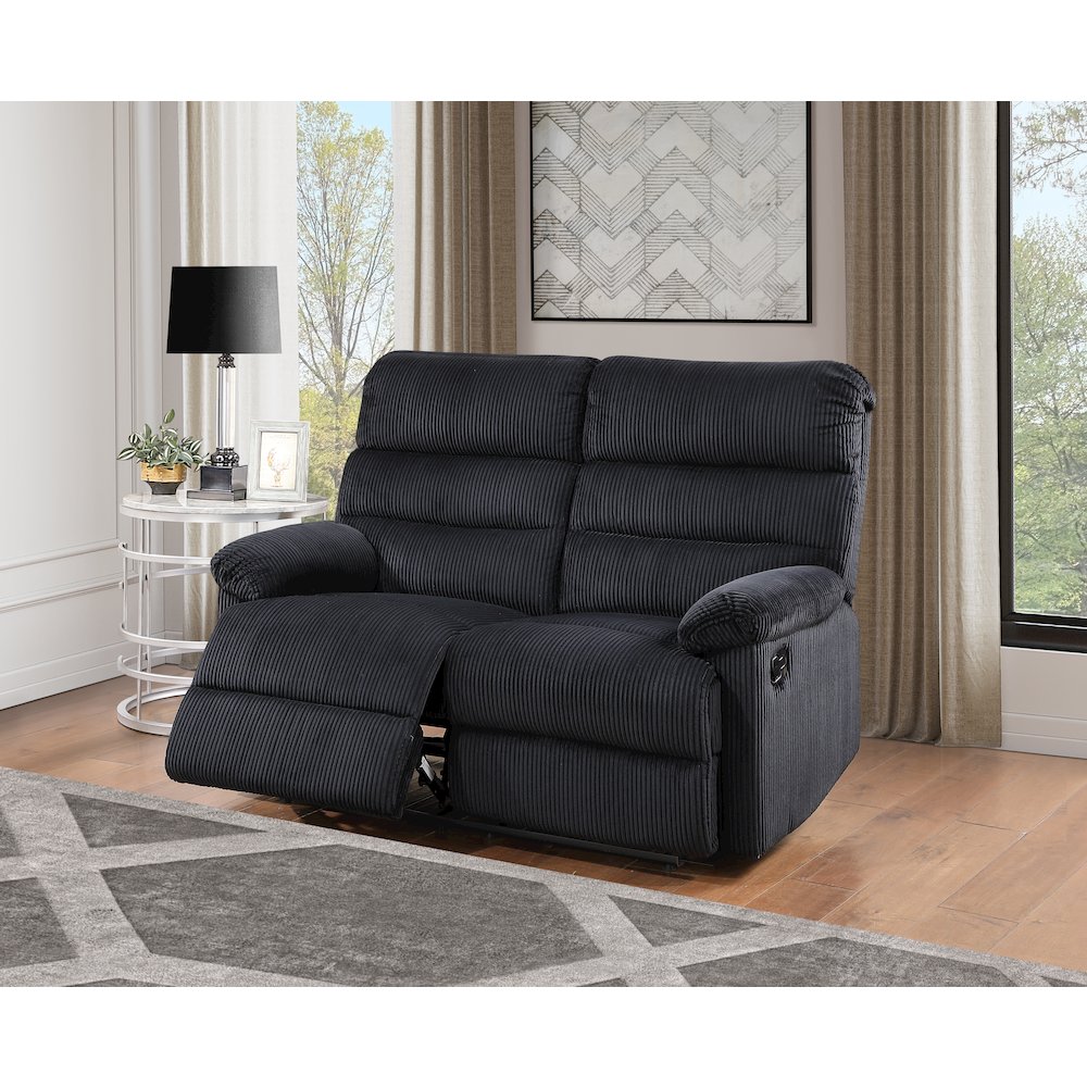 Glory Furniture Lucie Loveseat, Black Color. Picture 2