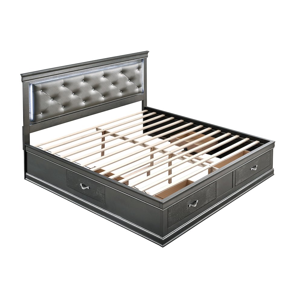 Glory Furniture Lorana Full Bed, Gunmetal Gray Color. Picture 2