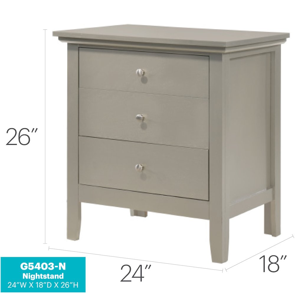 Glory Furniture Hammond Night Stand in Champagne Color. Picture 6