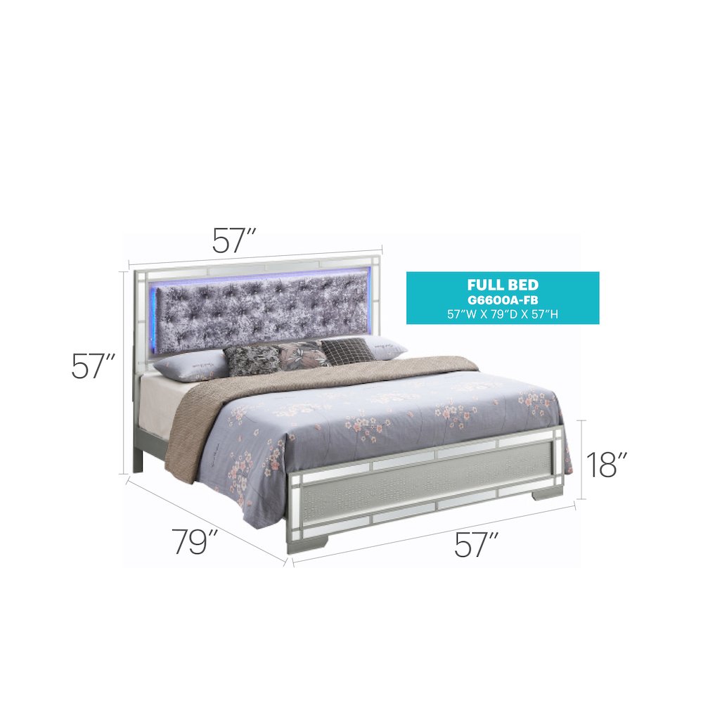 Glory Furniture Madison Full Bed in Champagne Color. Picture 4
