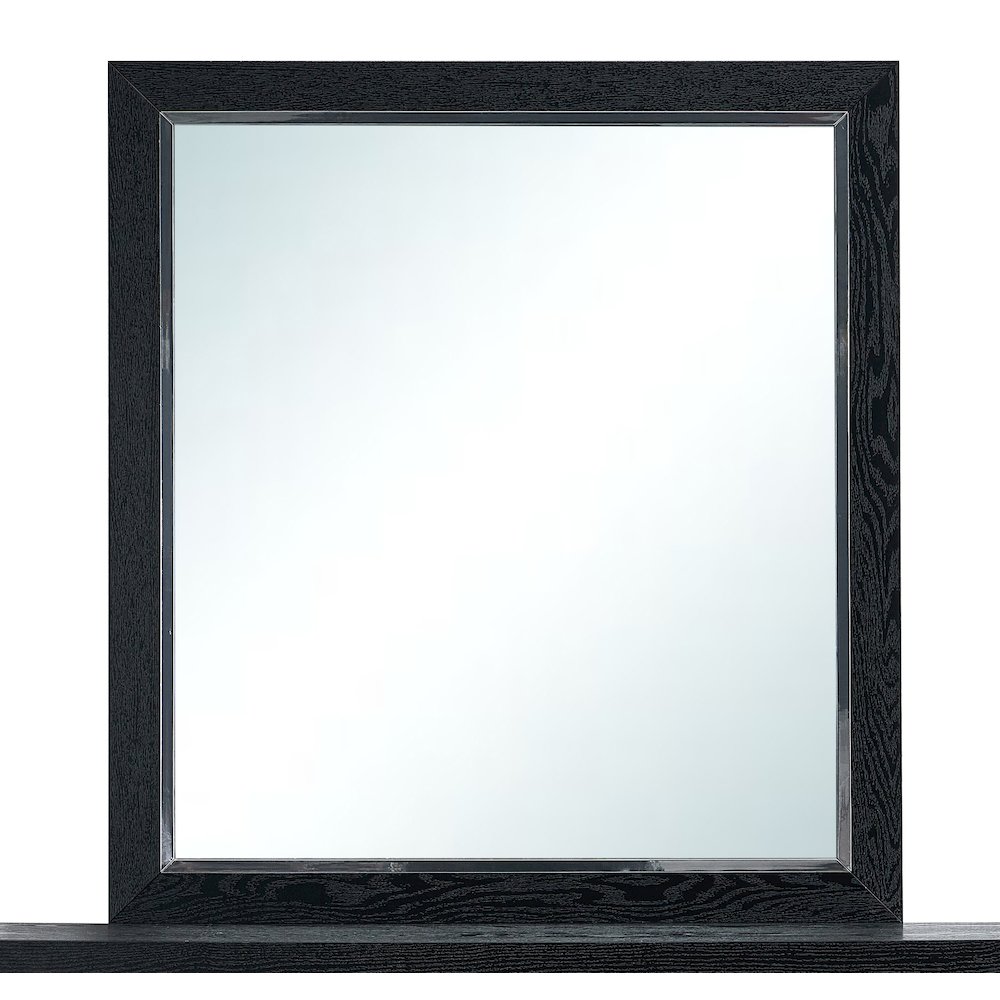 Contemporary Livingston Frame Mirror, Black. Picture 1