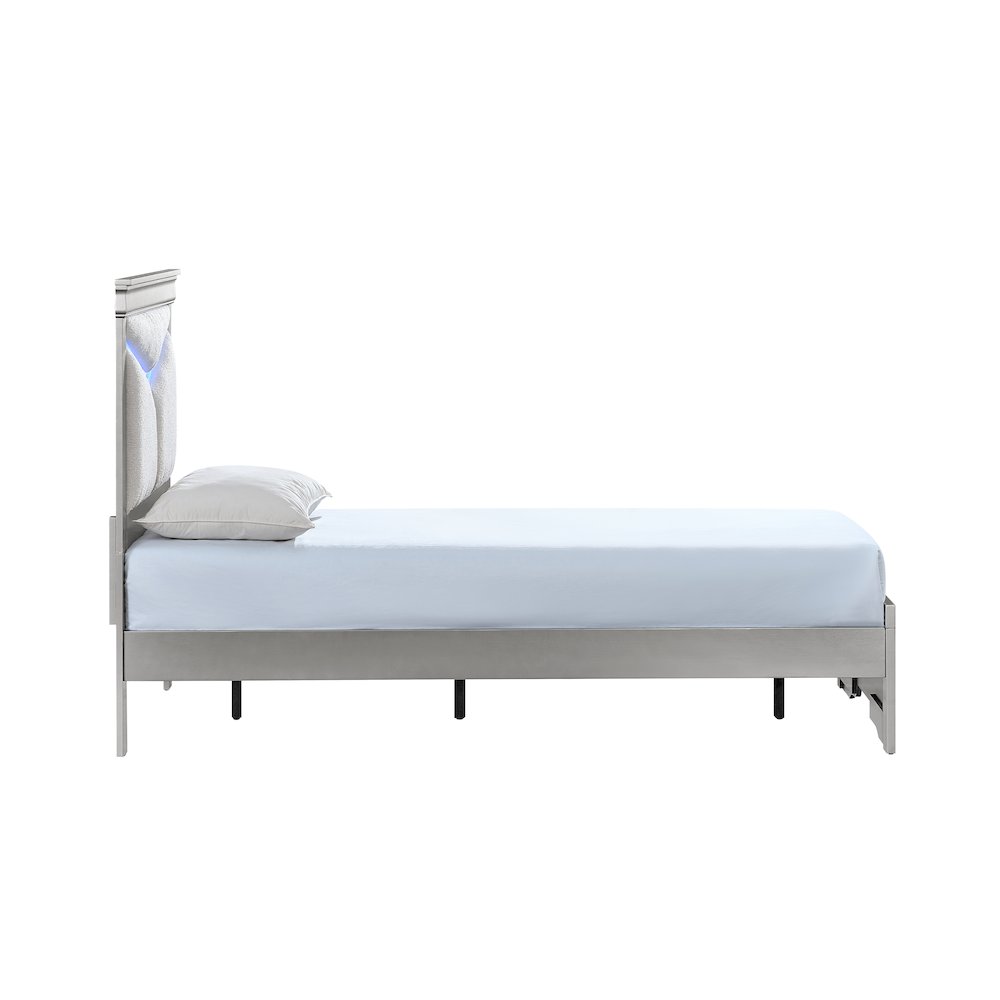 Glory Furniture Lorana Twin Bed, Silver Champagne Color. Picture 5