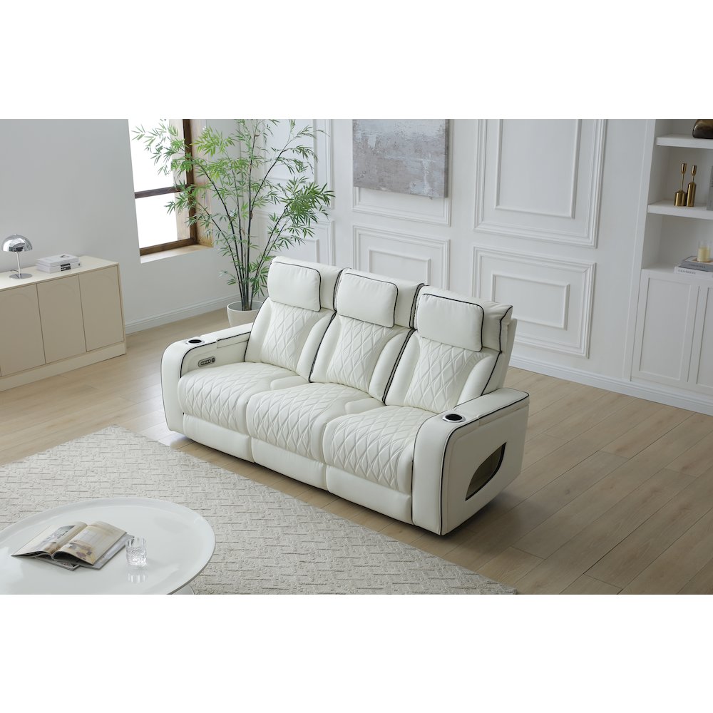 Glory Furniture Lumin Sofa, White. Picture 9