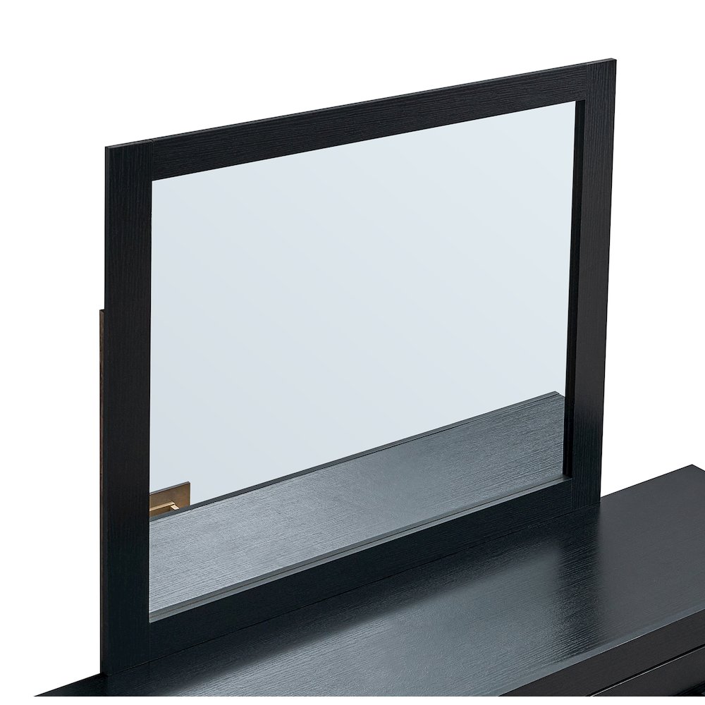 Wall Mirror with Wood Grain Frame, Modern Decorative Mirror for Bedroom. Picture 4