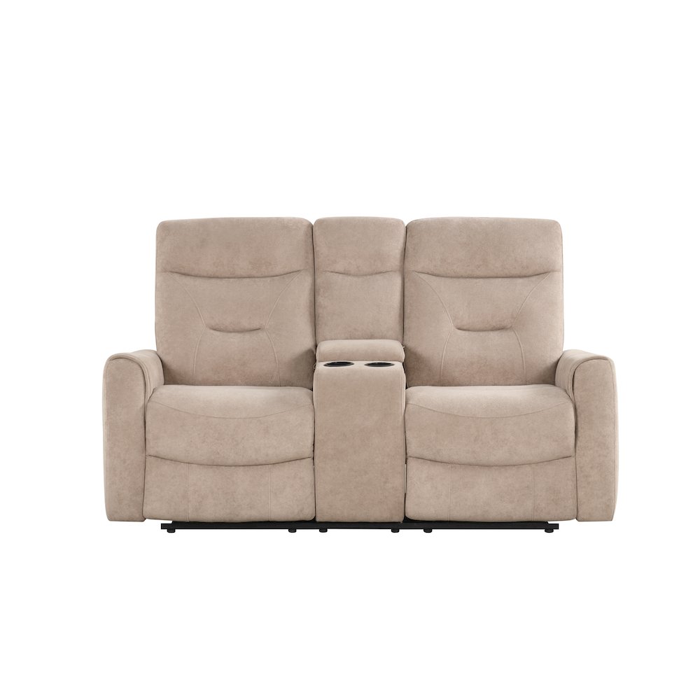 Glory Furniture Paterson Loveseat With Console, Beige. Picture 6