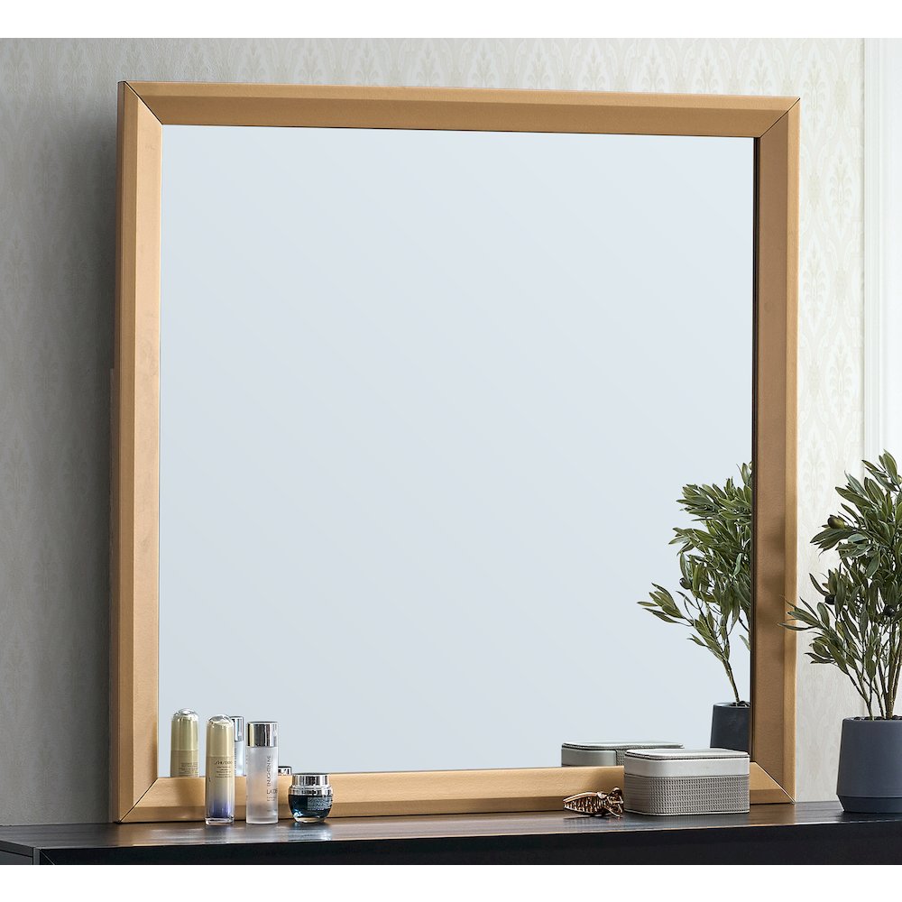 Glory Furniture Kramer Mirror, Black/Gold. Picture 6