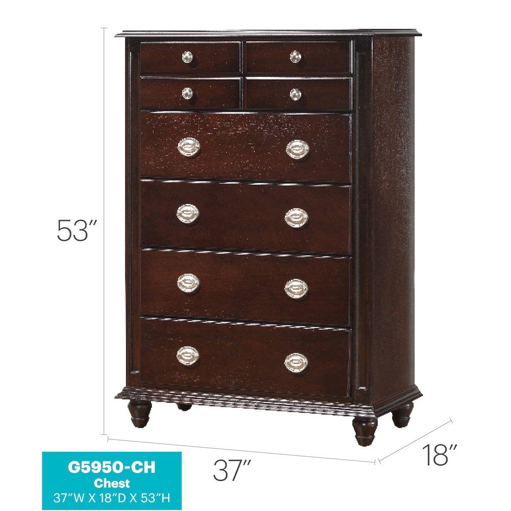 Glory Furniture Summit Chest in Cappuccino Color. Picture 8