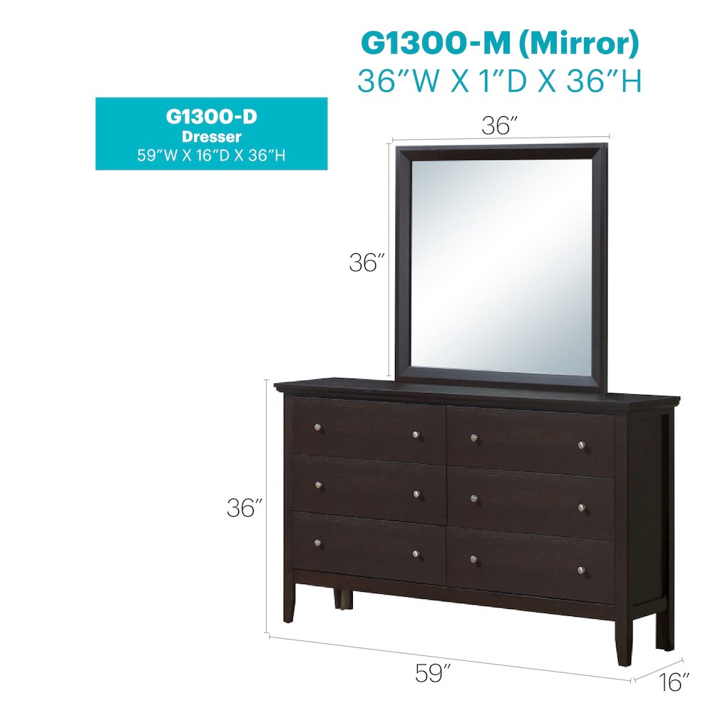 Glory Furniture Primo Dresser in Espresso Color. Picture 8