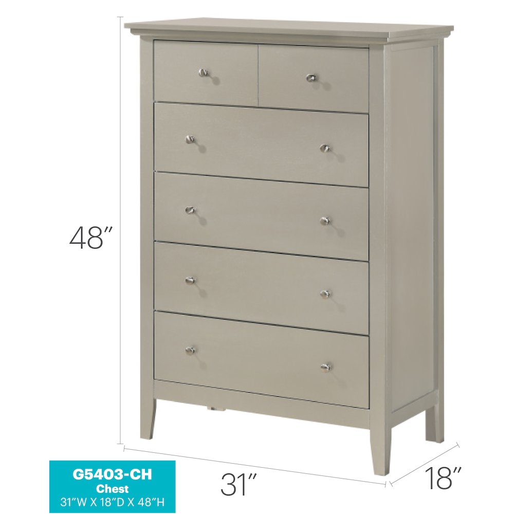 Glory Furniture Hammond Chest in Champagne Color. Picture 6