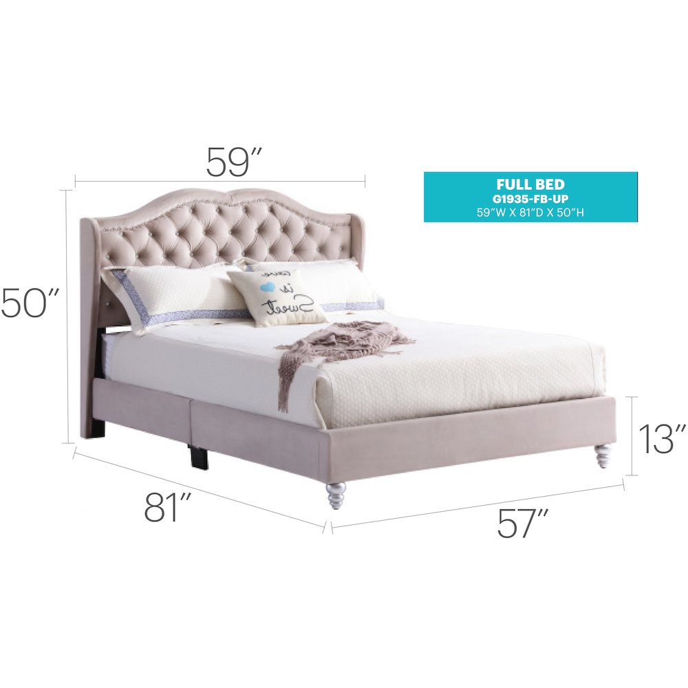 Glory Furniture Joy Full Bed in Beige Color. Picture 8