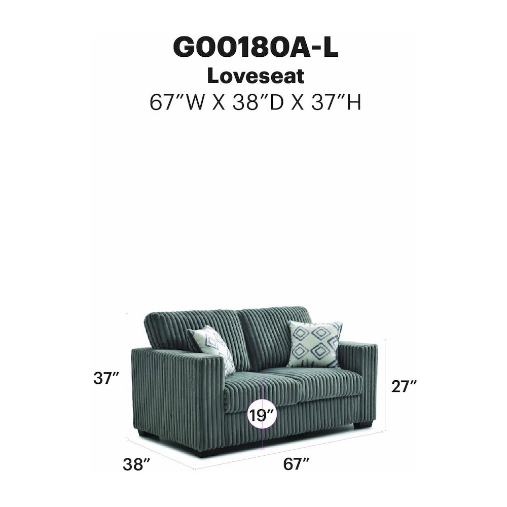 Teddy Loveseat - GRAY. Picture 8
