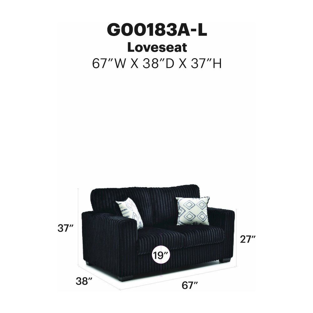 Teddy Loveseat - BLACK. Picture 8