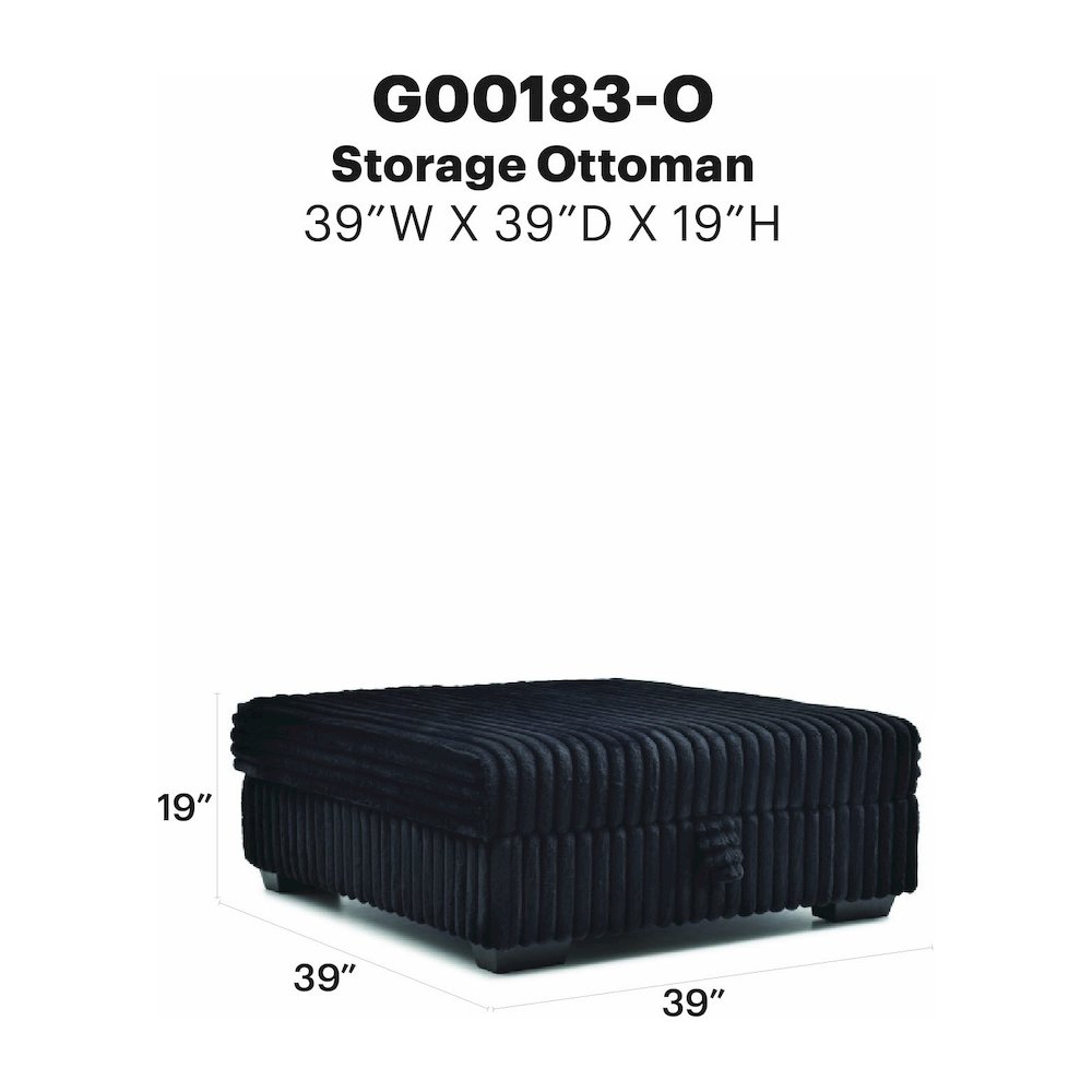 Teddy Ottoman - BLACK. Picture 7