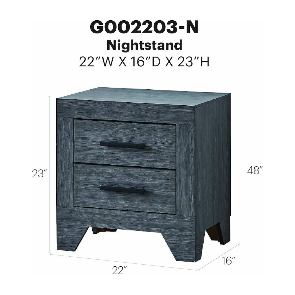 2-Drawer Nightstand with Dovetail Drawers, Modern Bedside Table for Bedroom. Picture 6