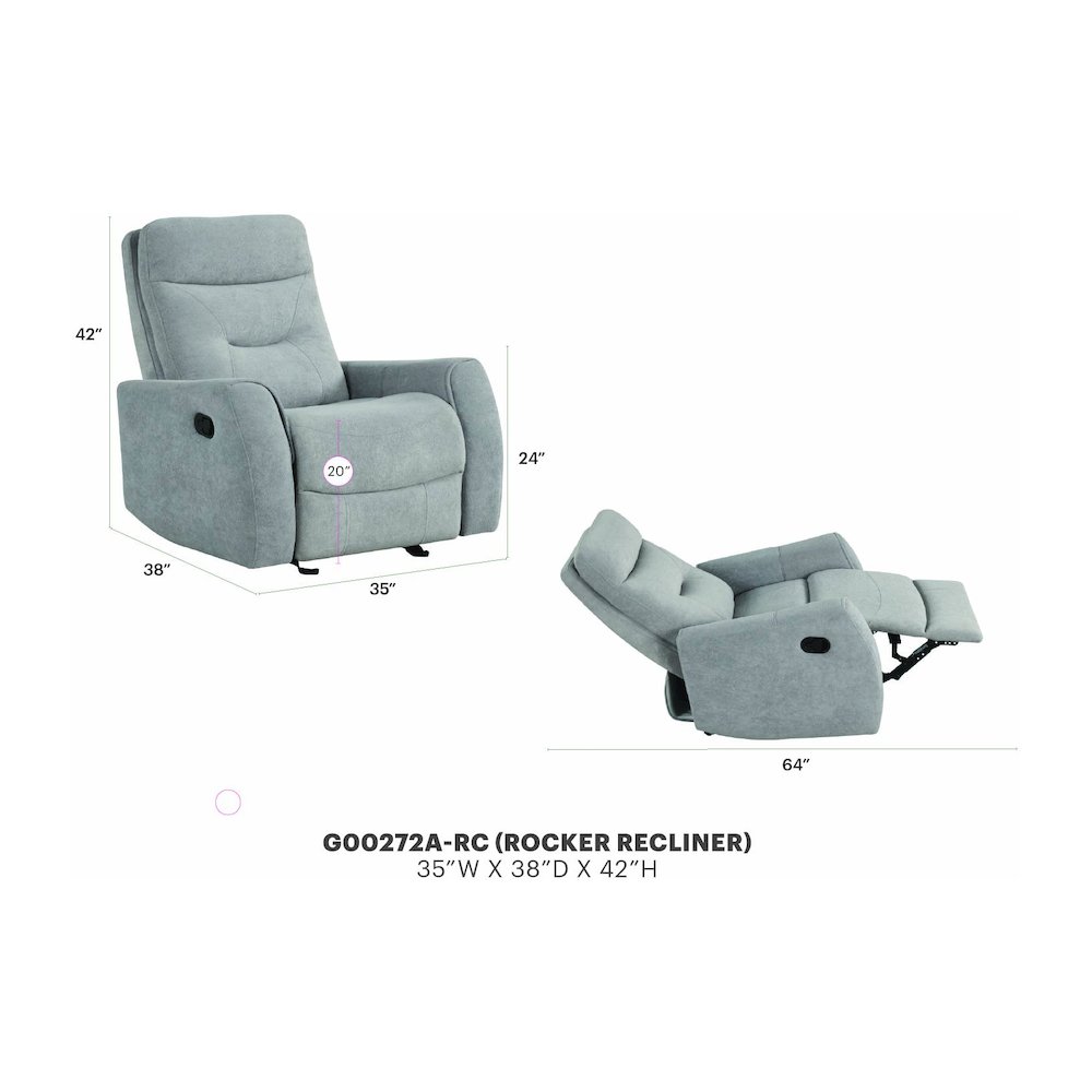 Glory Furniture Paterson Swivel Recliner, Gray. Picture 7