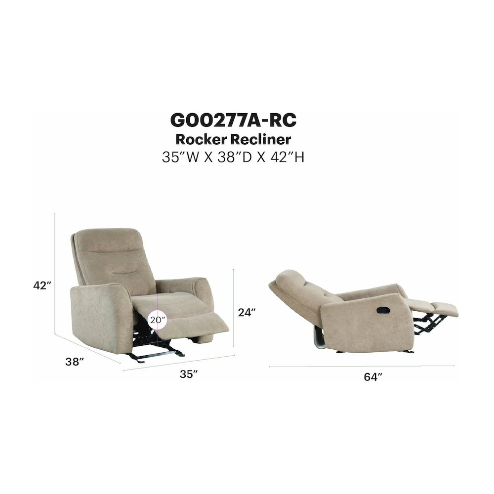 Glory Furniture Paterson Swivel Recliner, Beige. Picture 7