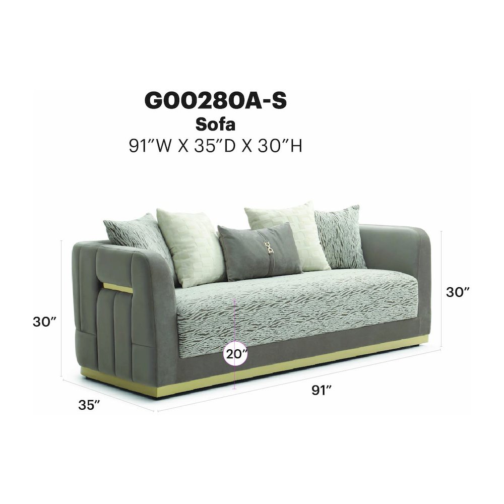 Upholstered Sofa Couch with Accent Pillows, Modern Style for Living Room. Picture 7