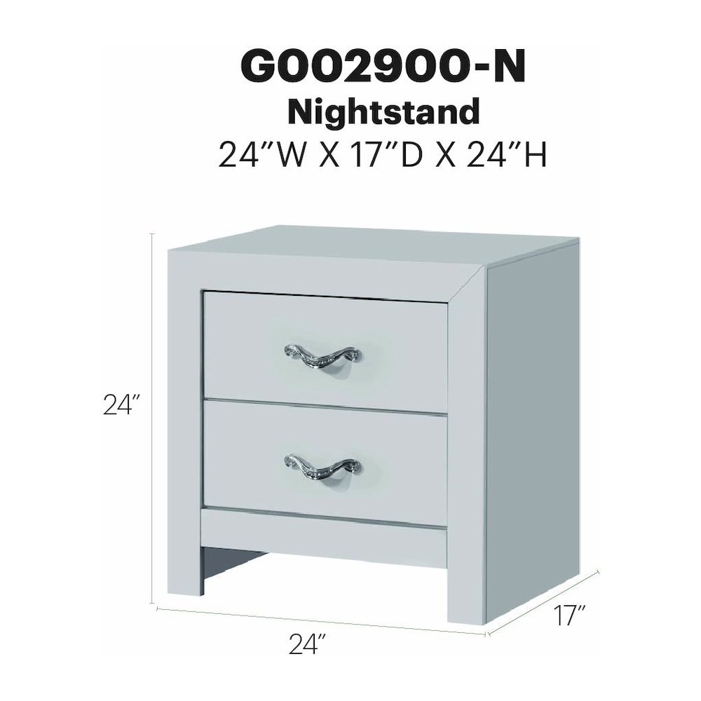 Glory Furniture Moreland Nightstand, Sparkling White. Picture 9