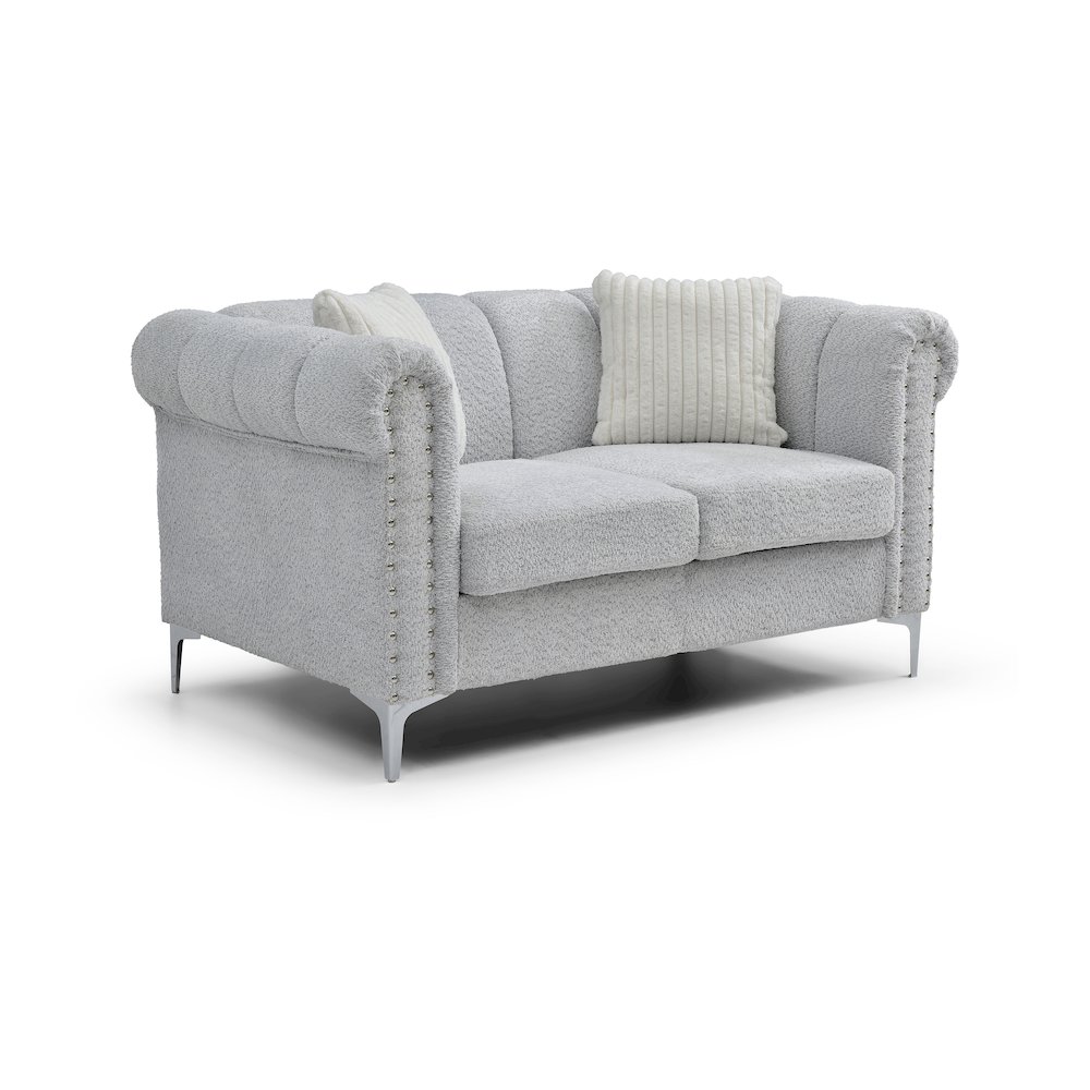 Glory Furniture Sammy Loveseat, Gray Color. Picture 1