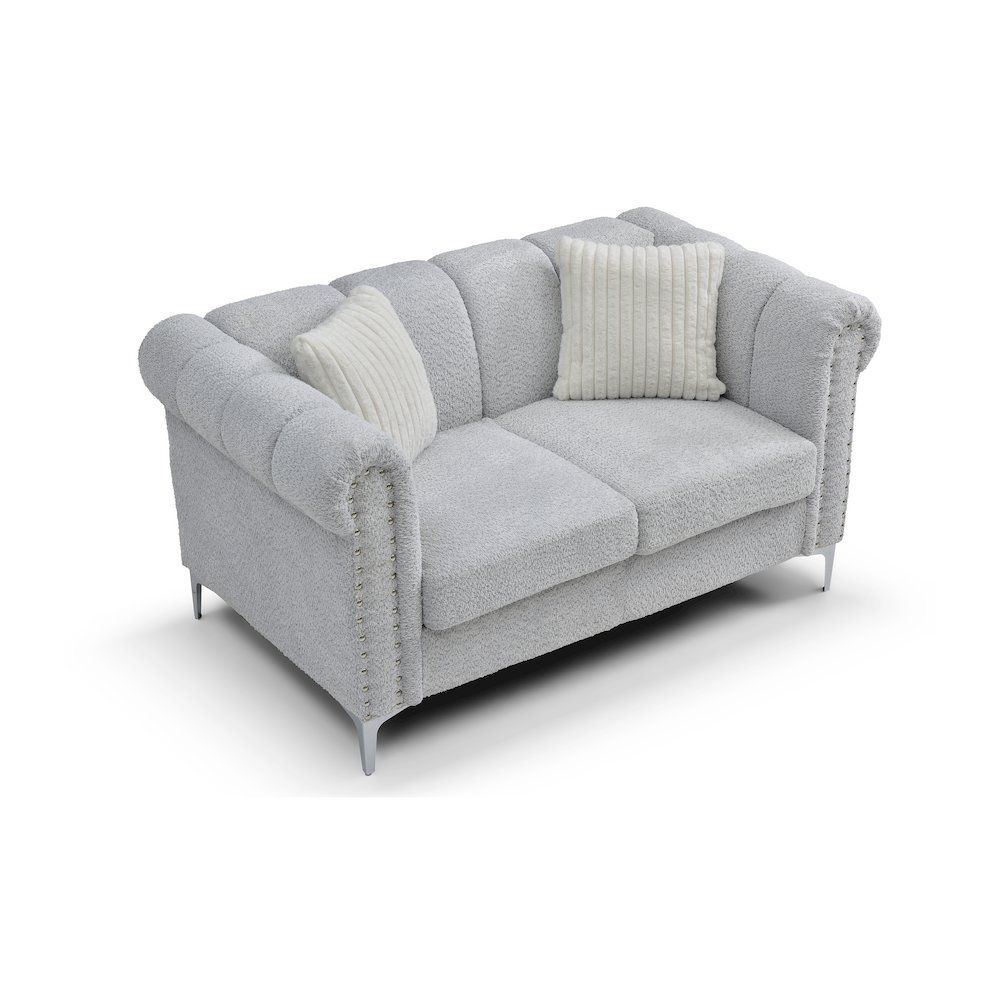 Glory Furniture Sammy Loveseat, Gray Color. Picture 3