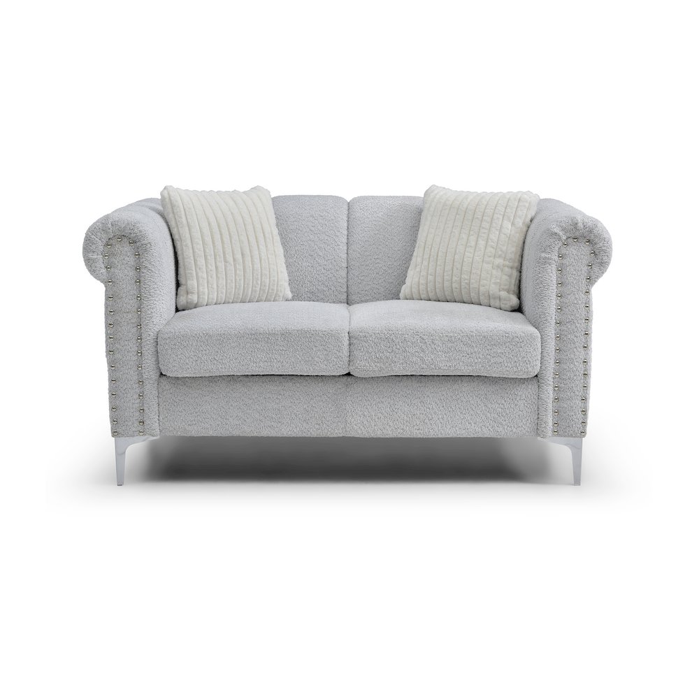 Glory Furniture Sammy Loveseat, Gray Color. Picture 2