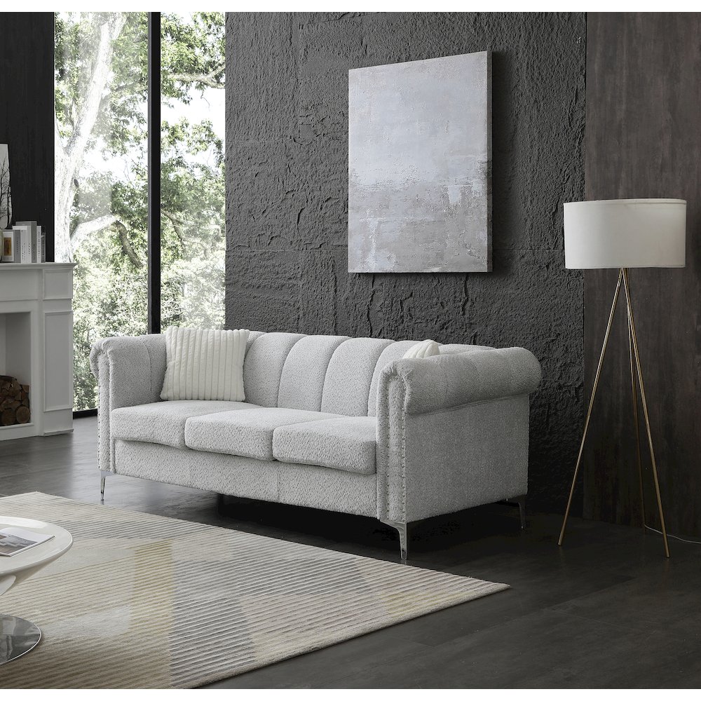 Glory Furniture Sammy Loveseat, Gray Color. Picture 6