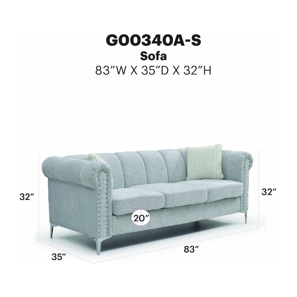 Glory Furniture Sammy Sofa, Gray Color. Picture 6