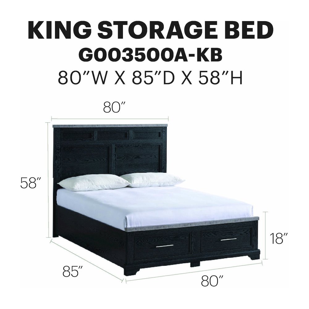 Glory Furniture Nick King Bed, Black. Picture 9