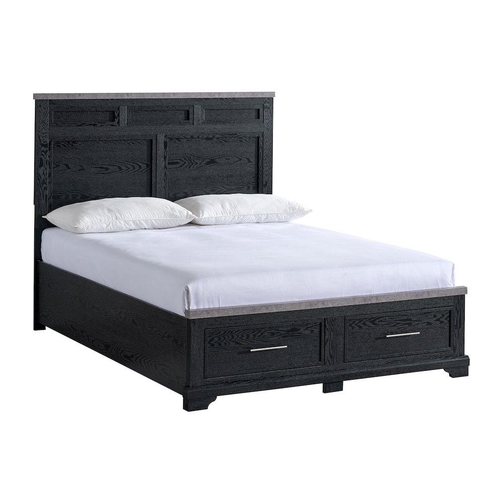 Glory Furniture Grande Queen Bed, Black. Picture 1