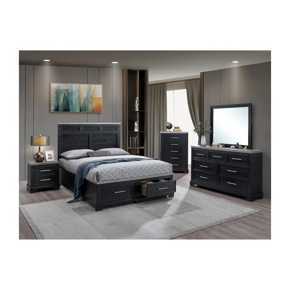 Glory Furniture Grande Queen Bed, Black. Picture 2