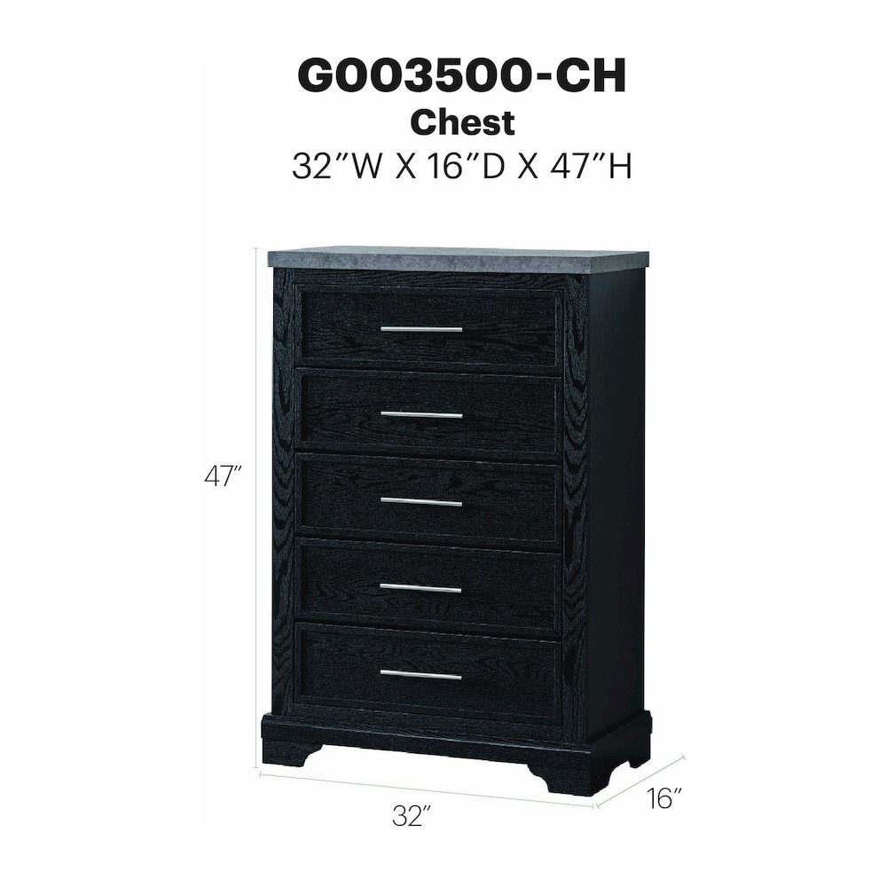 Glory Furniture Grande Chest, Black. Picture 7