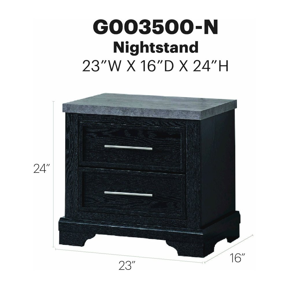 Glory Furniture Grande Nightstand, Black. Picture 7