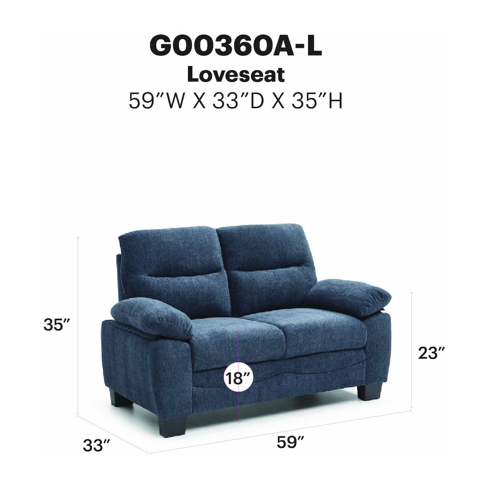 Casual Summerton Loveseat Blue. Picture 6