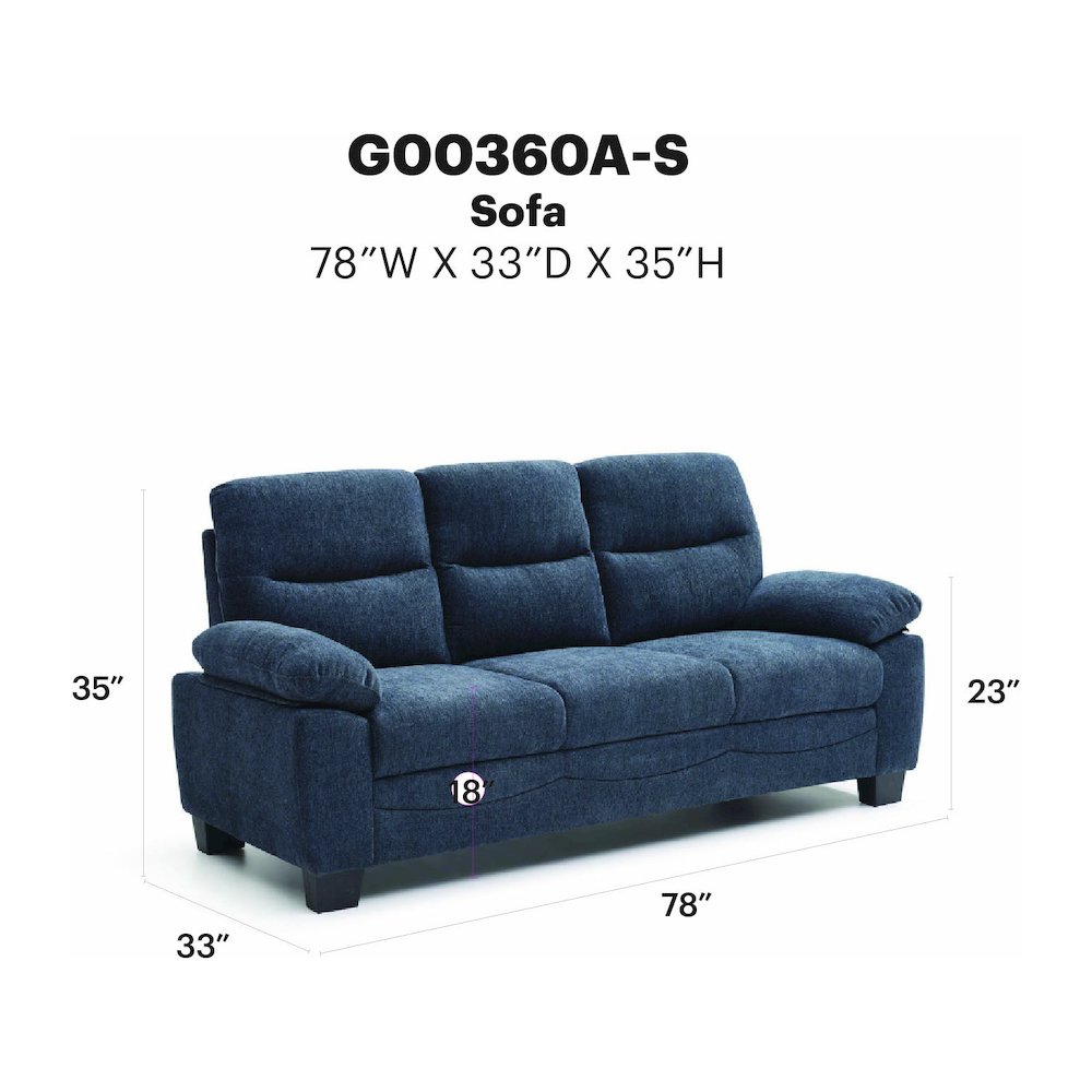 Casual Summerton Sofa Blue. Picture 6