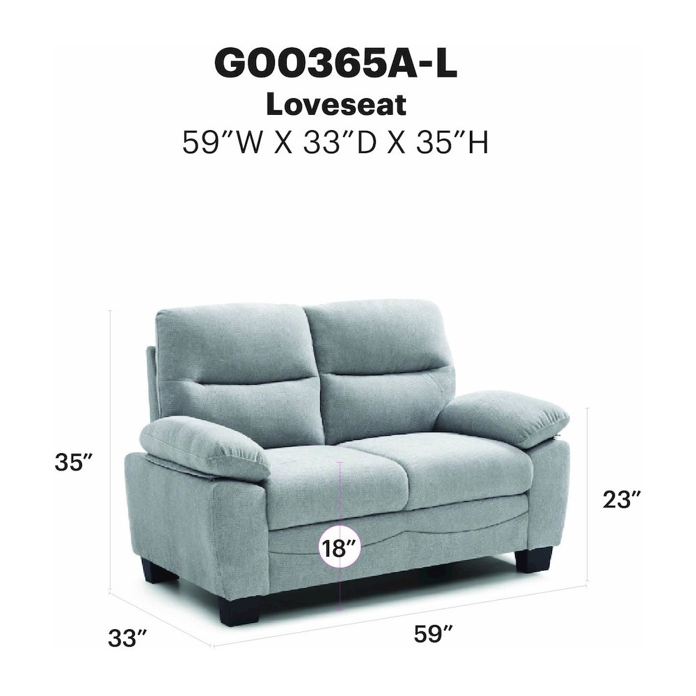 Casual Summerton Loveseat Gray. Picture 6