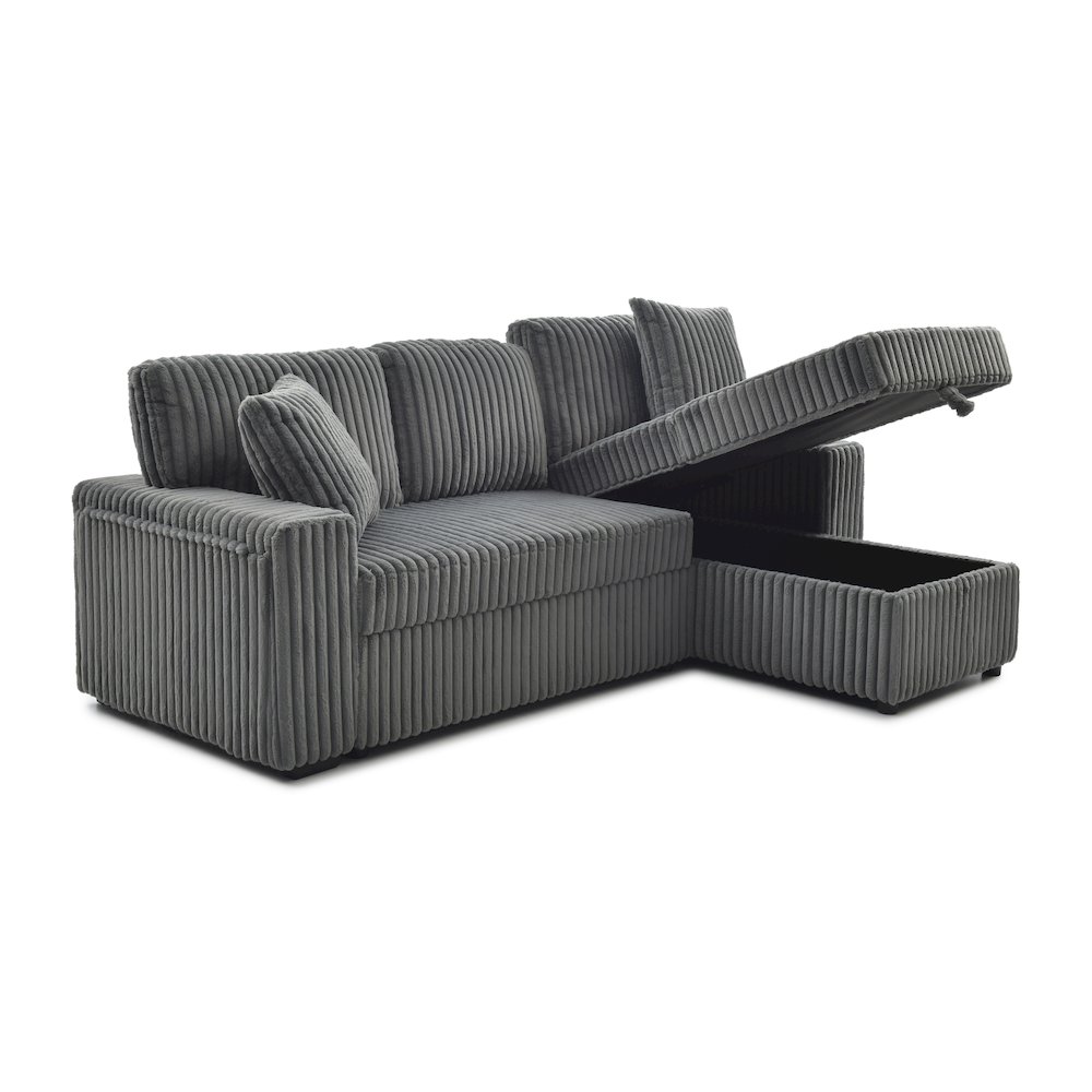 Connie Sofa Bed Chaise, Gray. Picture 5