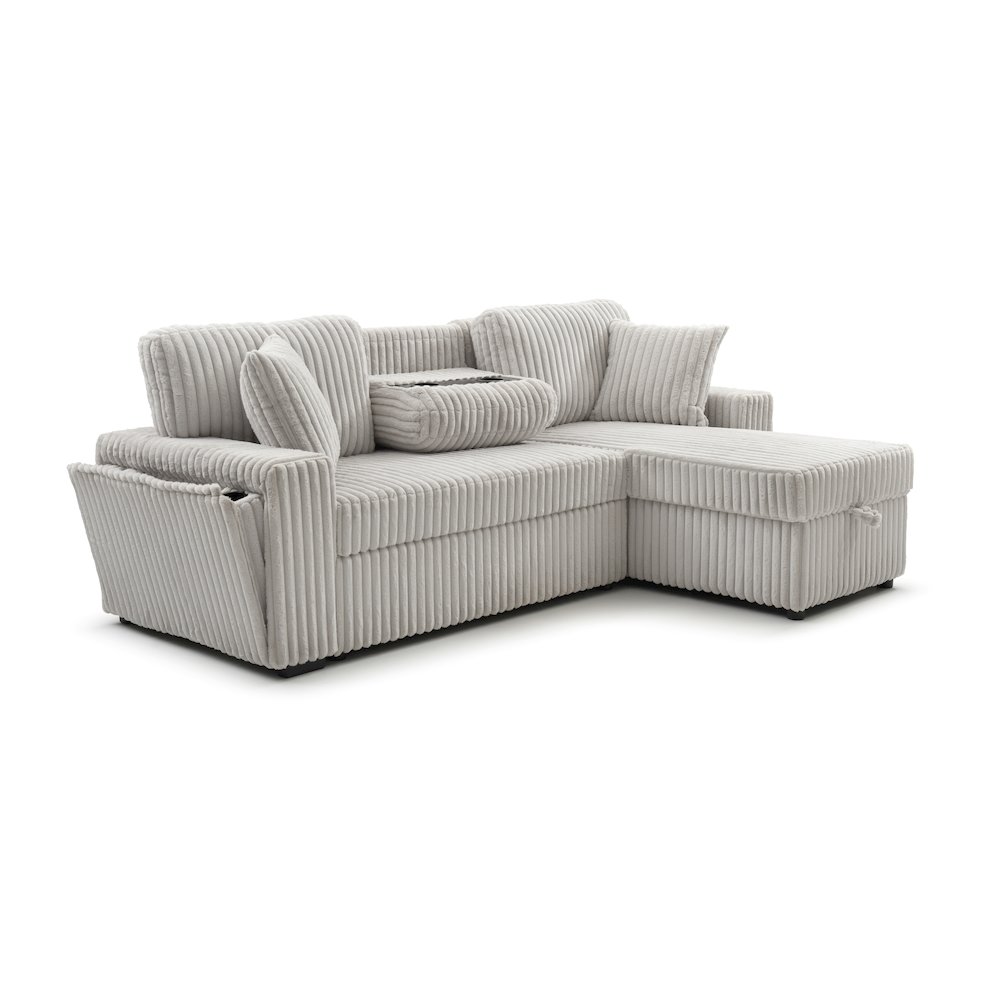 Connie Sofa Bed Chaise, Ivory. Picture 4