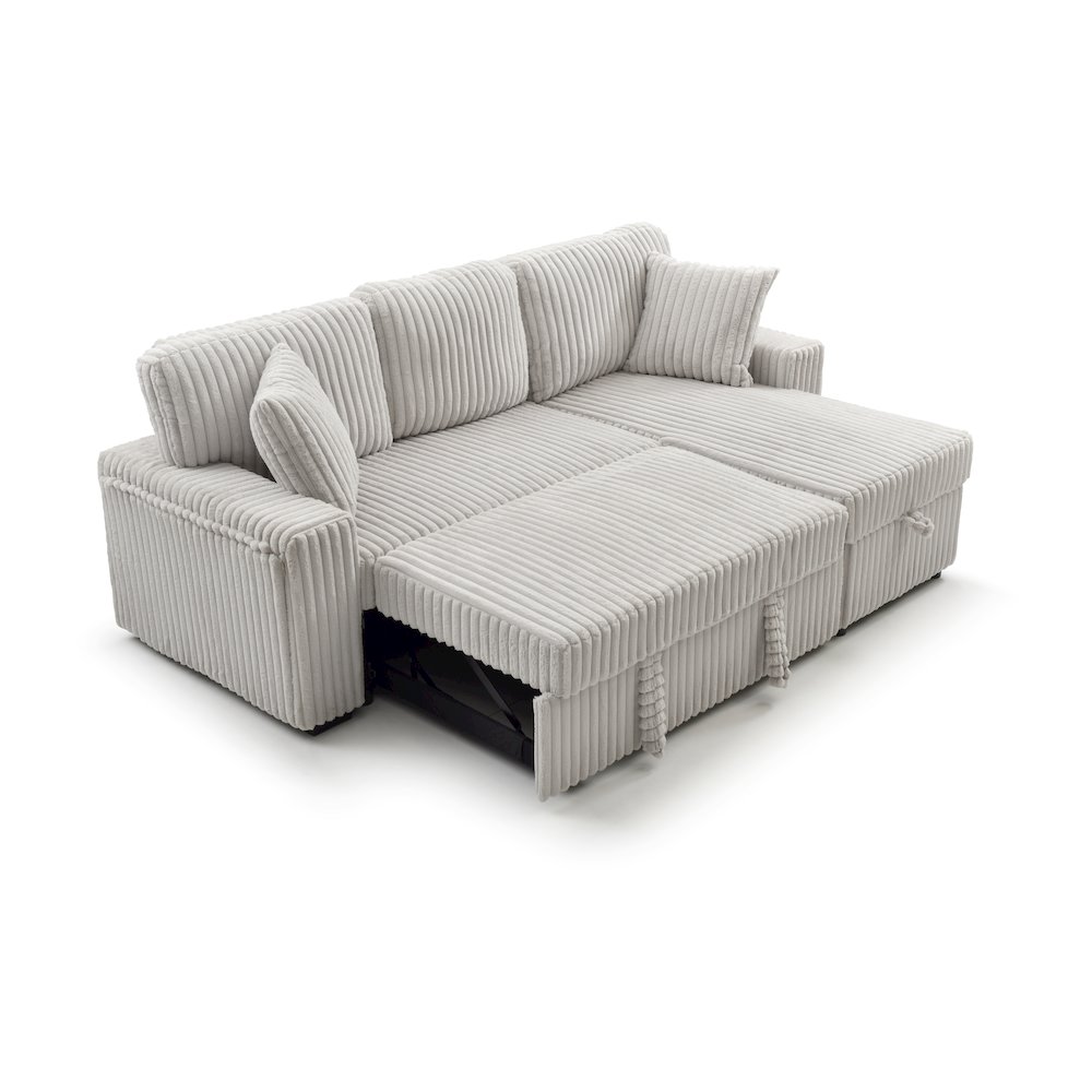 Connie Sofa Bed Chaise, Ivory. Picture 8