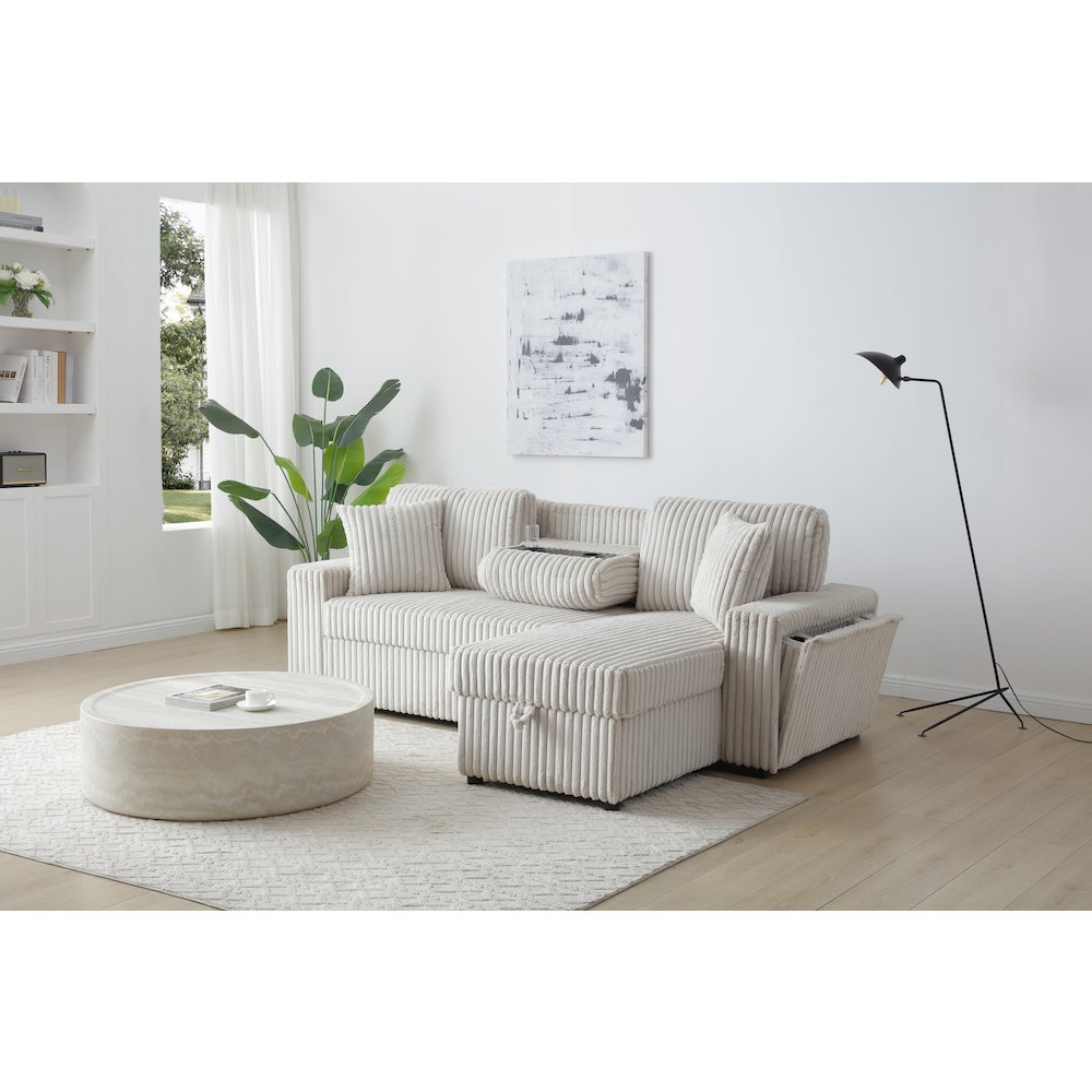 Connie Sofa Bed Chaise, Ivory. Picture 2