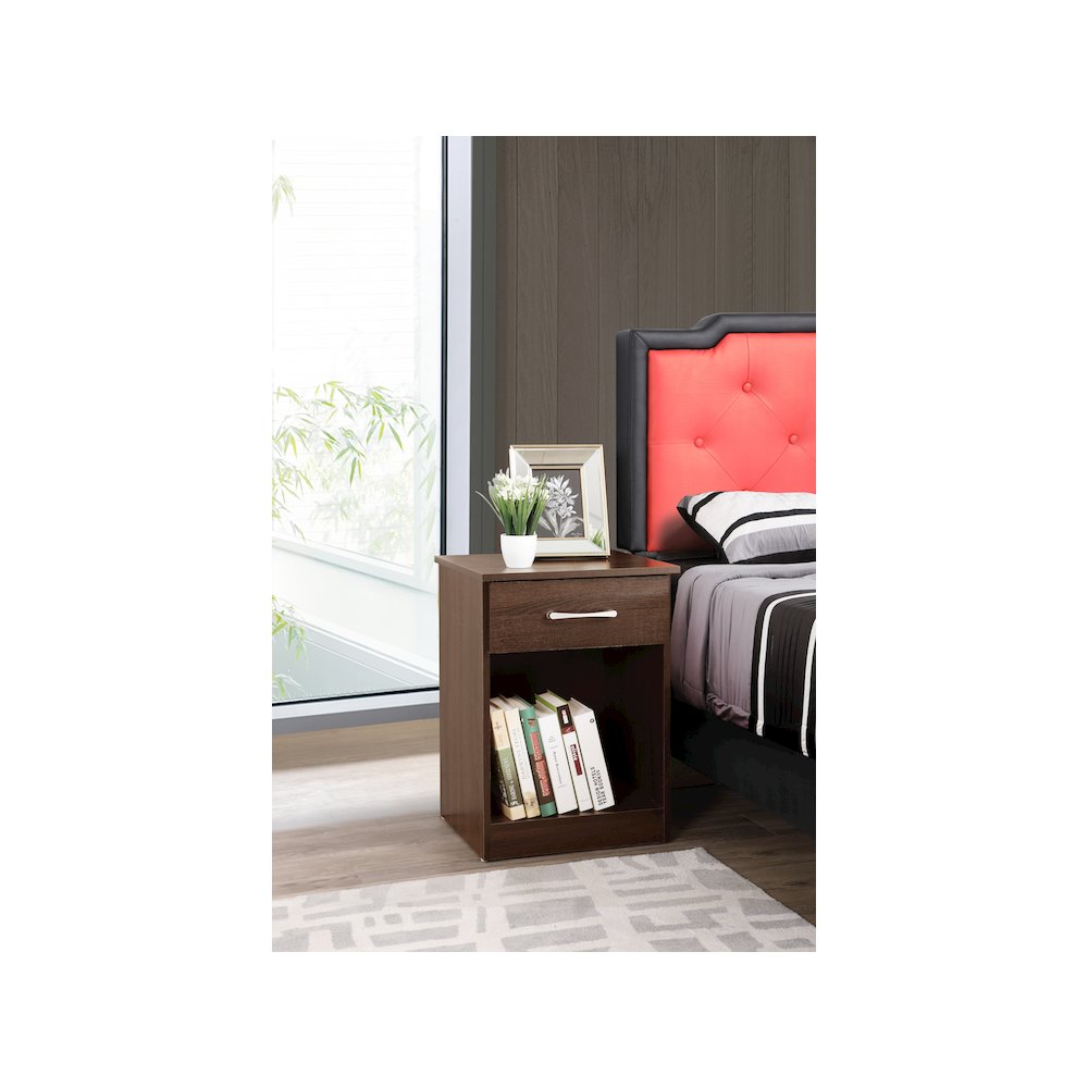 Glory Furniture Lindsey RTA Nightstand , Wenge. Picture 7