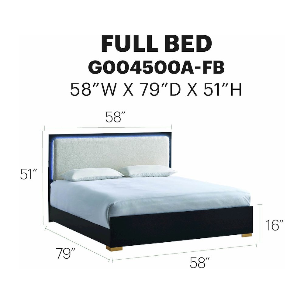 Glory Furniture Steeler Full Bed, Black/Gold. Picture 7