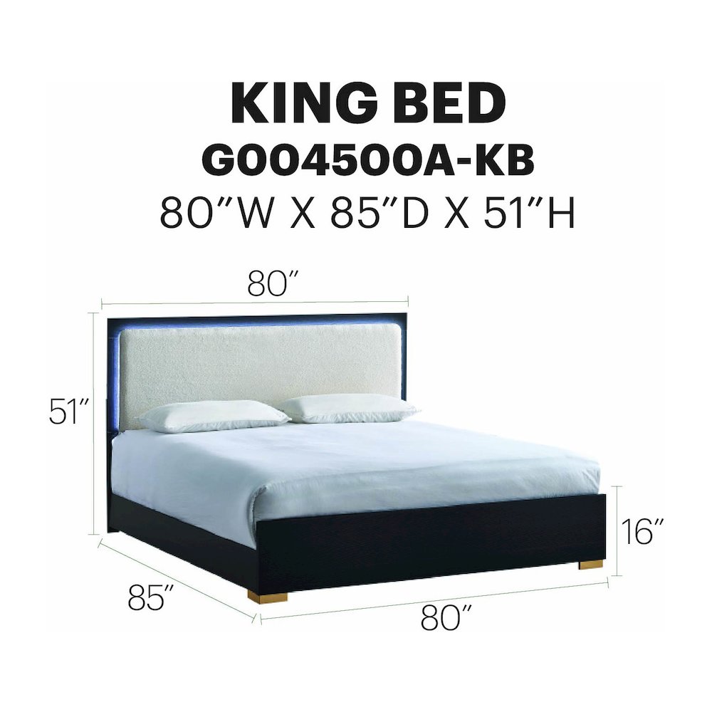 Glory Furniture Steeler King Bed, Black/Gold. Picture 7