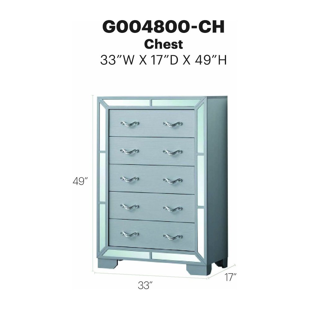 Glory Furniture Murry Chest, Silver Color. Picture 7